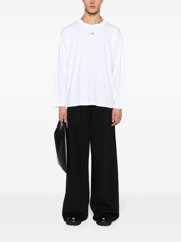 MM6 Maison Margiela ナンバーモチーフ ロングTシャツ | ホワイト