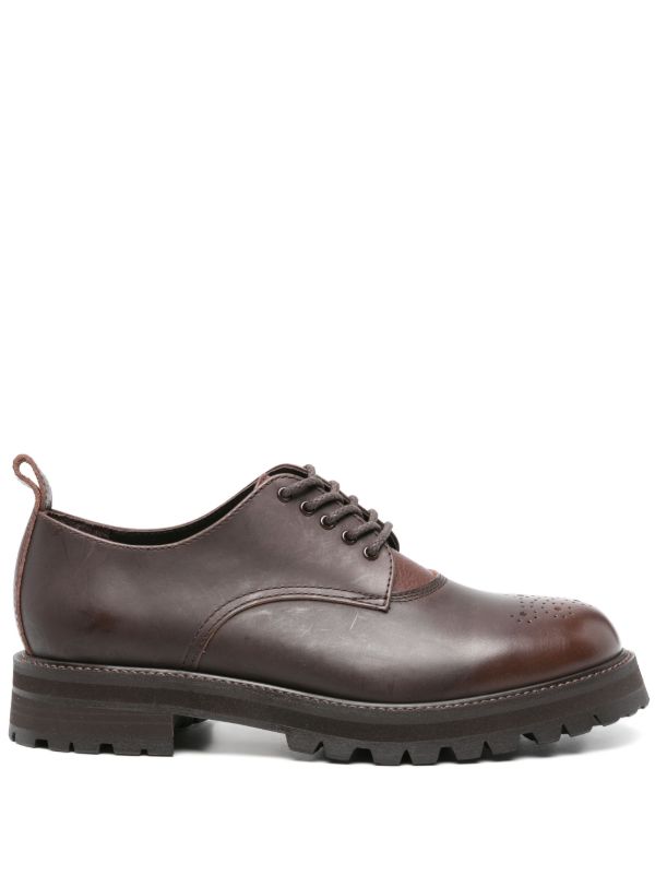 Hender Scheme Commando Blucher Leather Derby Shoes | Brown