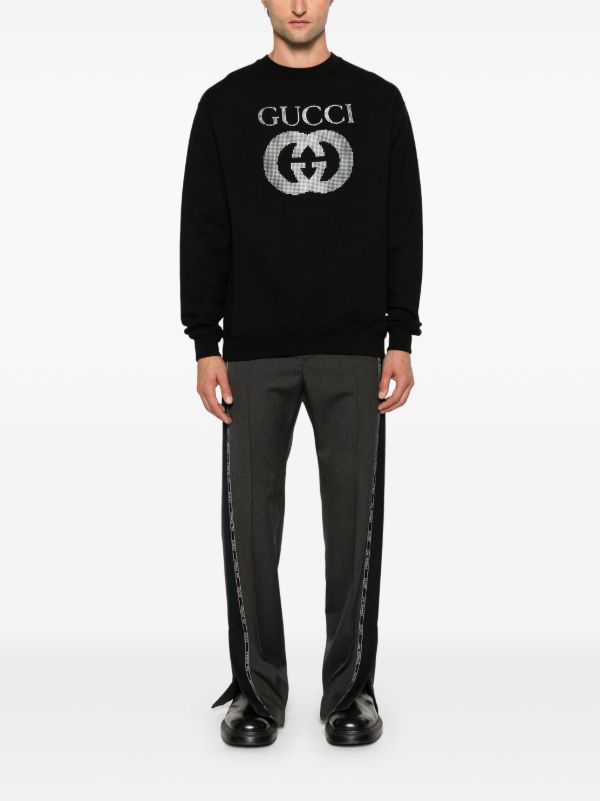 Gucci Interlocking G-appliqué Sweatshirt | Black | FARFETCH