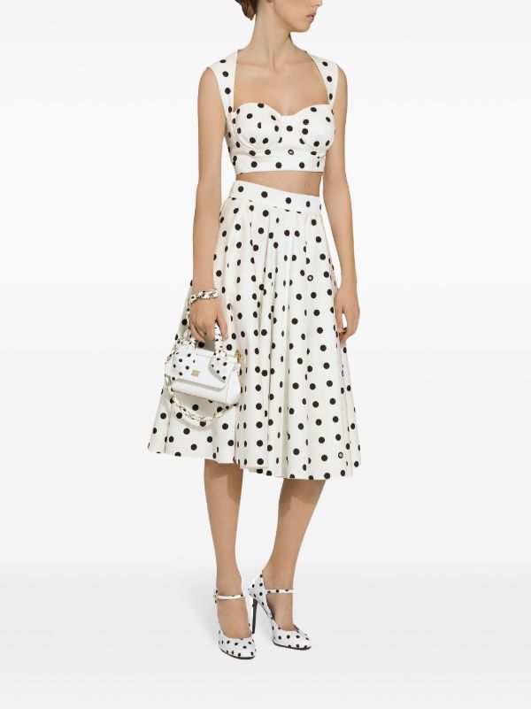 Dolce & Gabbana polka-dot Corset Top | White | FARFETCH