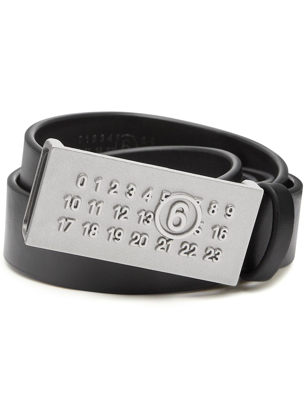 MM6 Maison Margiela Numeric Leather Belt | Black | FARFETCH