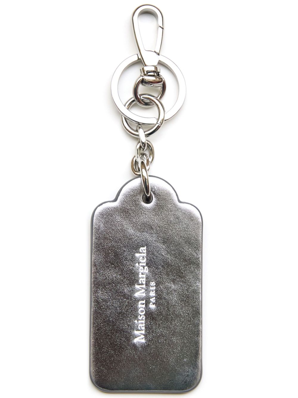 Maison Margiela logo-embossed Leather Key Ring | Silver | FARFETCH ID