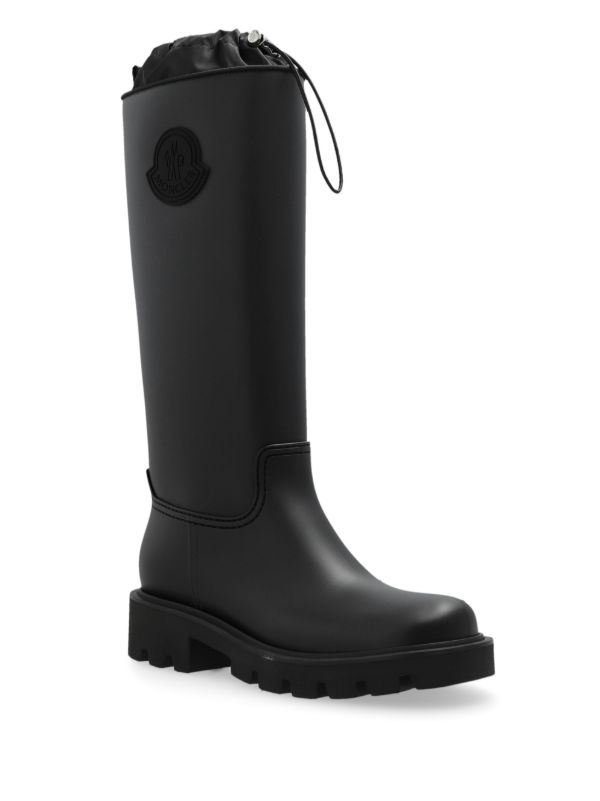 Moncler Kickstream Waterproof Rain Boots | Black | FARFETCH CA
