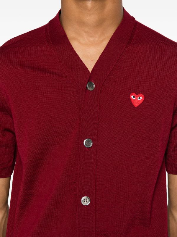 Comme Des Garçons Play Vネック カーディガン | レッド | FARFETCH JP