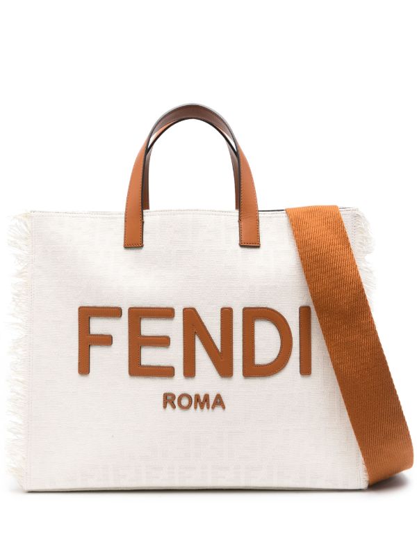 FENDI ロゴジャカード トートバッグ | ニュートラル | FARFETCH JP