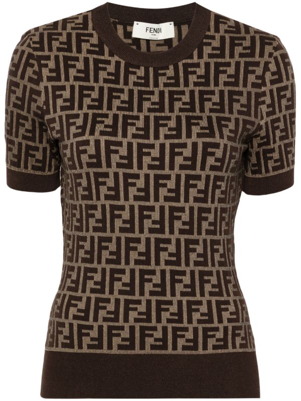FENDI FF Knitted Top | Brown | FARFETCH