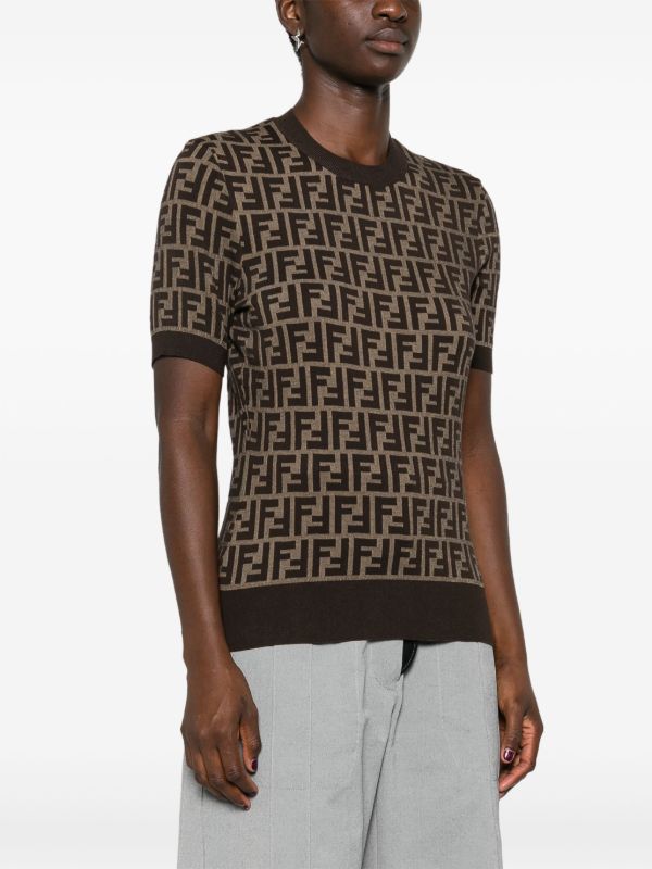 FENDI FF Knitted Top | Brown | FARFETCH