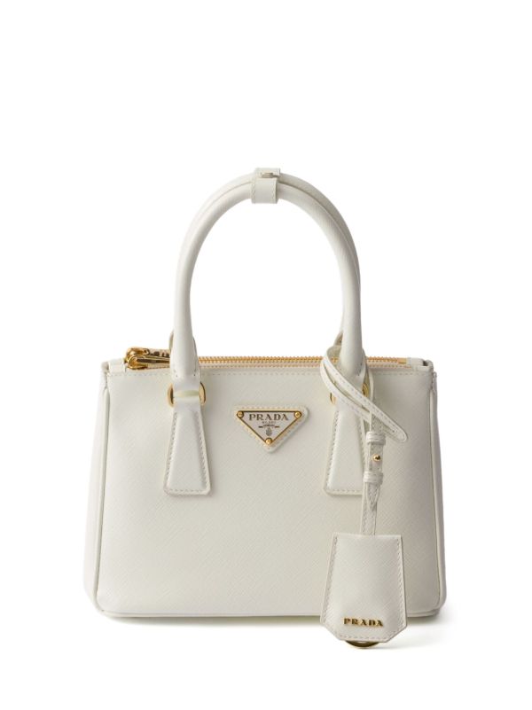 Prada ガレリア エナメルレザー ミニバッグ | ホワイト | FARFETCH JP