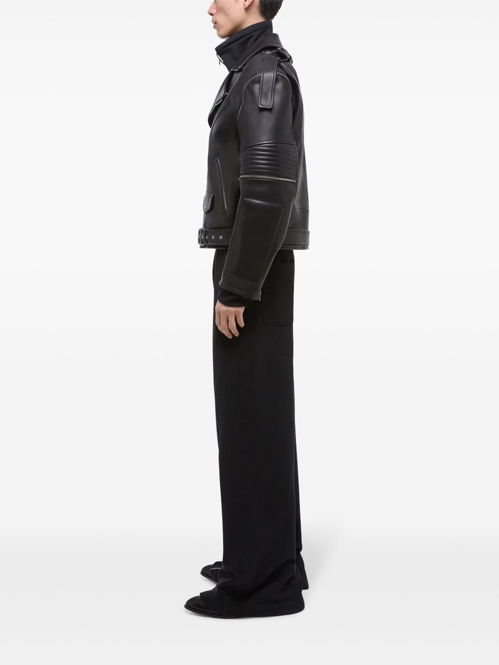 Helmut Lang ベルテッド ライダースジャケット | ブラック | FARFETCH JP