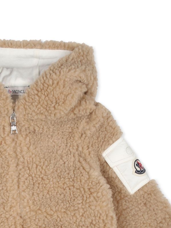 Moncler Enfant Tutina Con Applicazione Teddy Bear | Toni Neutri