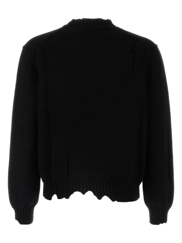 Alexander McQueen Distressed Skull Sweater | Black | FARFETCH CA