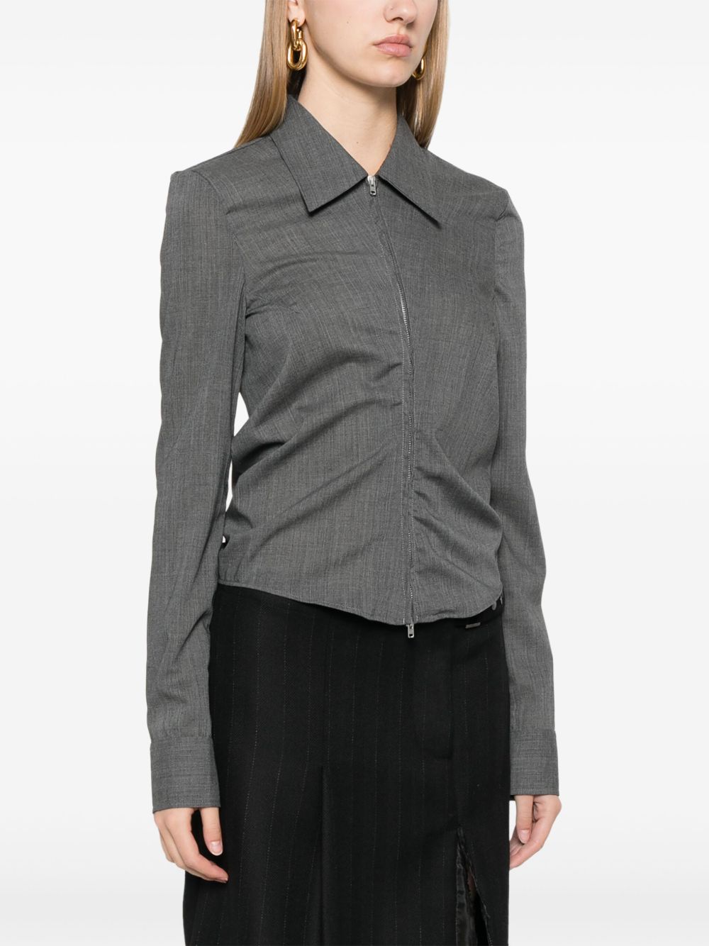 OUR LEGACY Slim Zip シャツ | グレー | FARFETCH JP