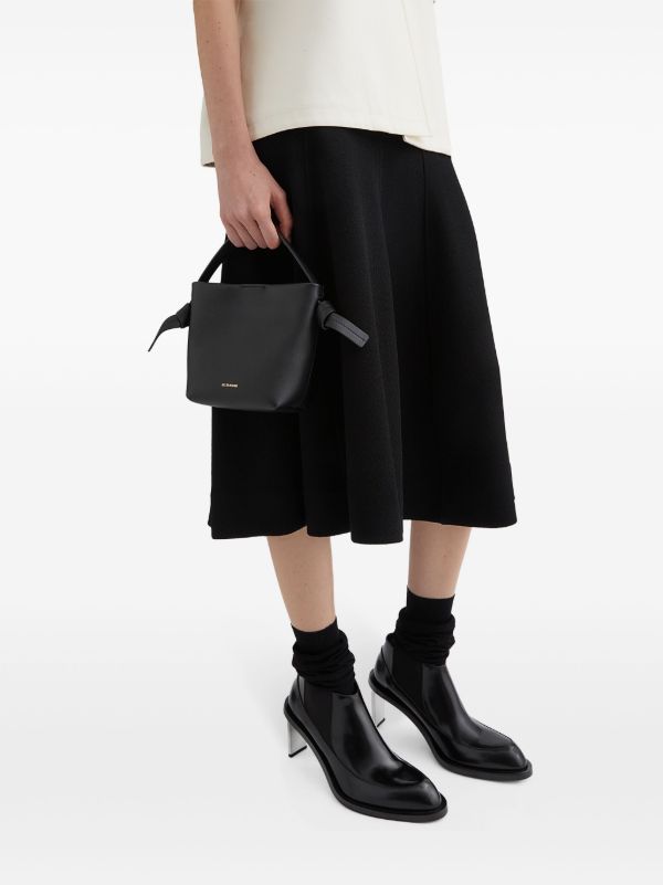 Jil Sander ノット ホーボー ショルダーバッグ ミニ | ブラック