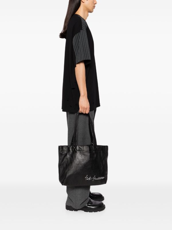 Yohji Yamamoto レザーショルダーバッグ | ブラック | FARFETCH JP