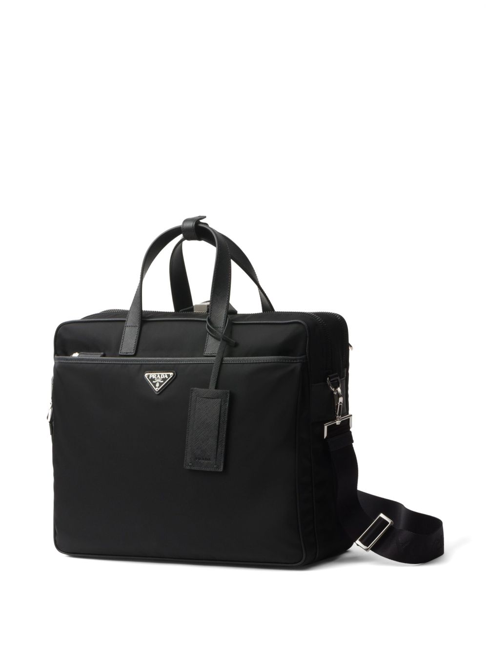 Prada Re-Nylon Saffiano-leather Briefcase | Black | FARFETCH