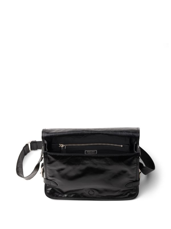Prada レザーショルダーバッグ | ブラック | FARFETCH JP