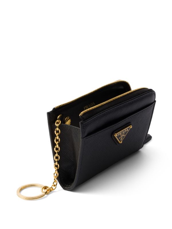 Prada サフィアーノレザー キーホルダー | ブラック | FARFETCH JP