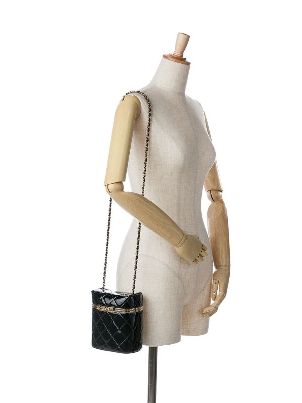 CHANEL Pre-Owned 2021-2024 キルティング エナメル ロゴ チェーン