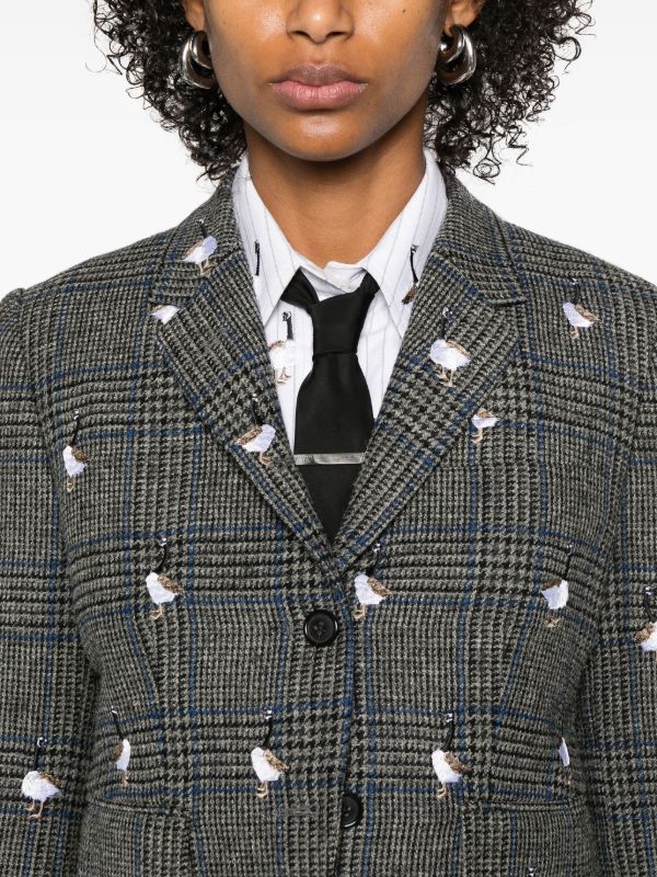 Thom Browne チェック Hunting ツイードジャケット | グレー | FARFETCH JP