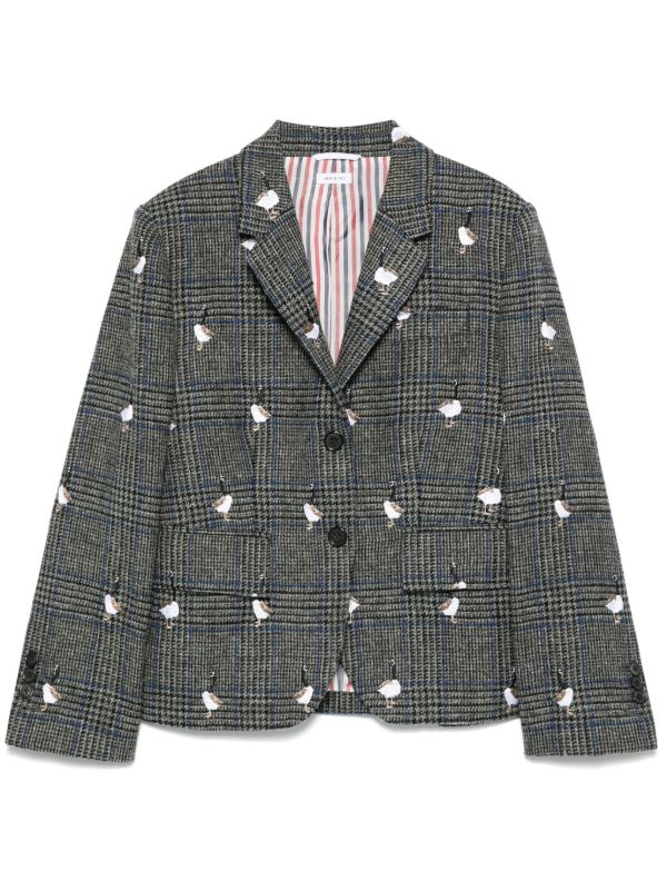 Thom Browne チェック Hunting ツイードジャケット | グレー | FARFETCH JP