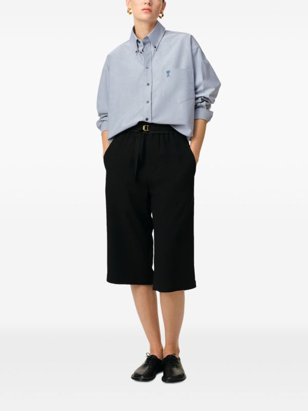 AMI Paris ボタン クロップドシャツ | ブルー | FARFETCH JP