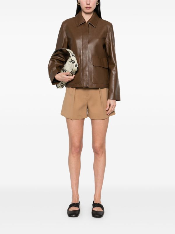 Theory レザージャケット | ブラウン | FARFETCH JP