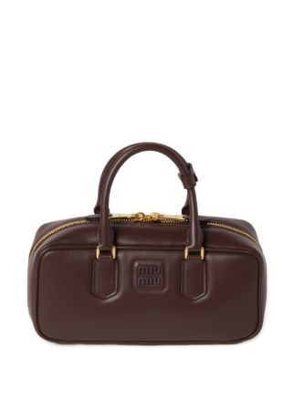 Miu Miu Arcadie レザー ハンドバッグ | ブラウン | FARFETCH JP