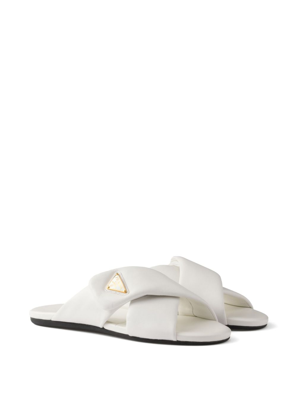 Prada Padded nappa-leather Sandals | White | FARFETCH