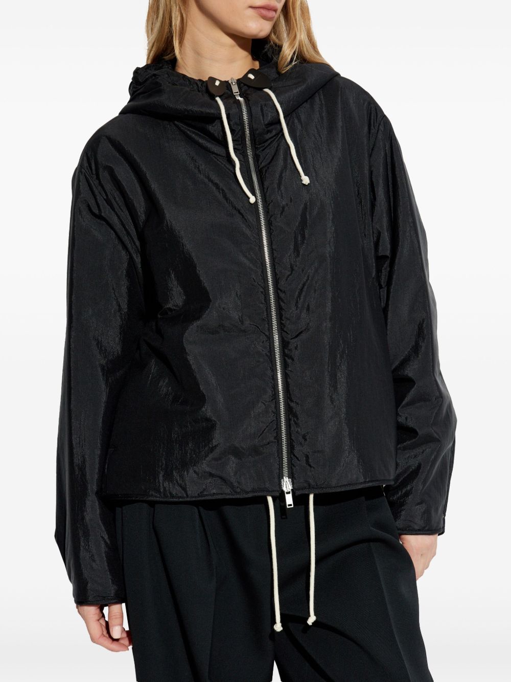 Jil Sander Hooded Jacket | Black | FARFETCH AO