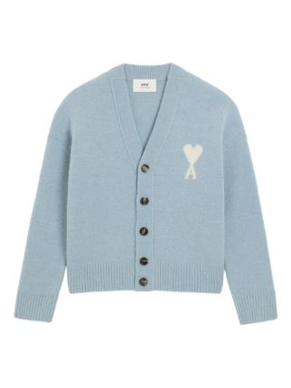 AMI Paris Ami De Coeur カーディガン | ブルー | FARFETCH JP