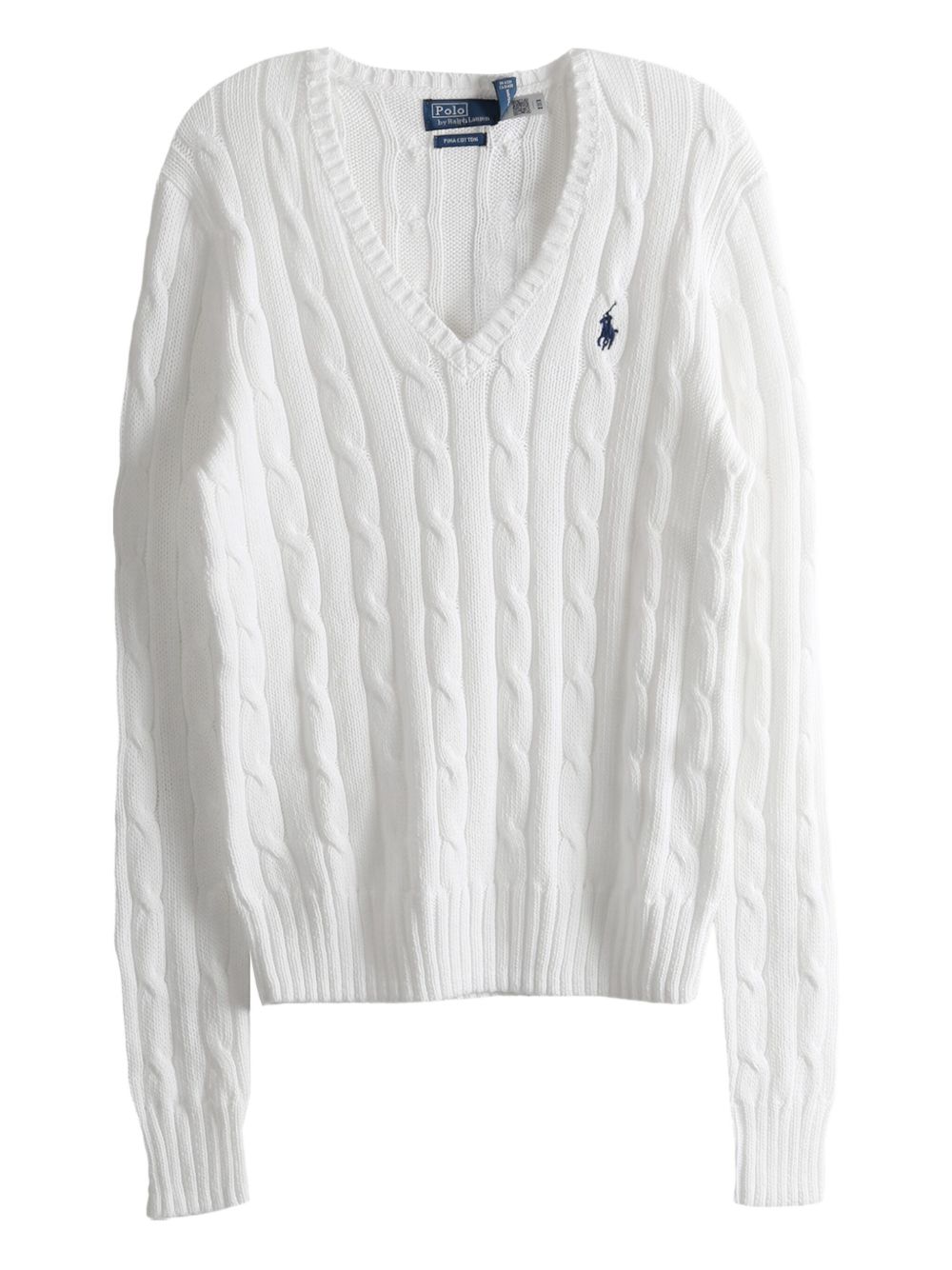 Polo Ralph Lauren cable-knit v-neck Sweater | White | FARFETCH