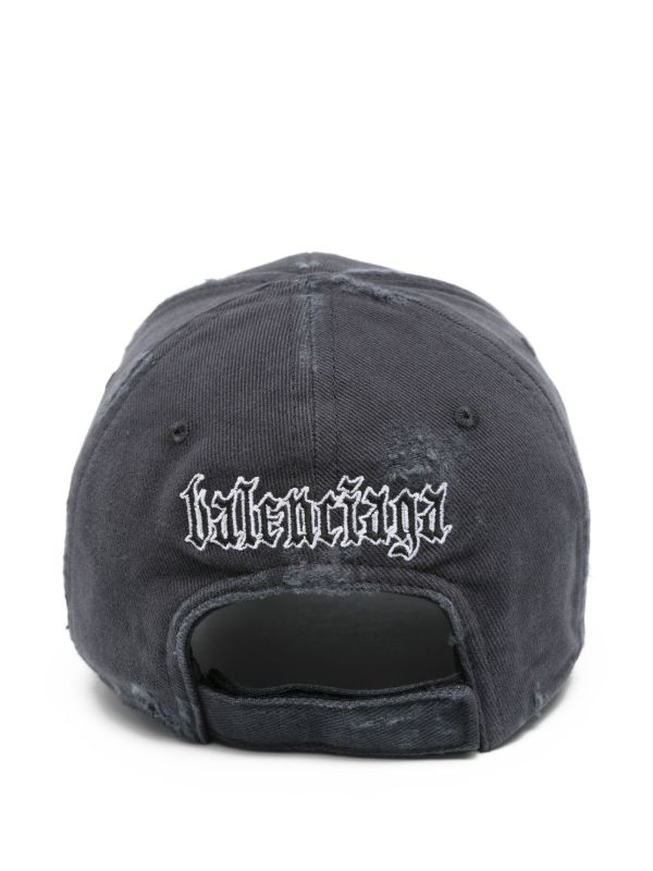 BALENCIAGA キャップ Lサイズ ダメージ加工ピアッシング BALENCIAGA