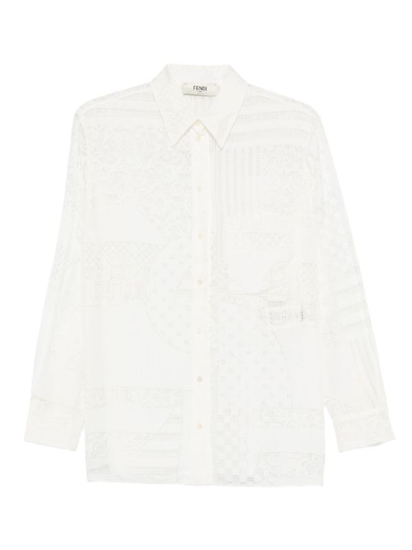 FENDI レースパネル シャツ | ホワイト | FARFETCH JP