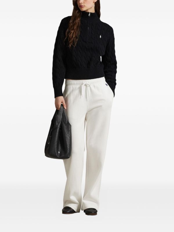 Polo Ralph Lauren ケーブルニット ハーフジップ セーター | ブラック