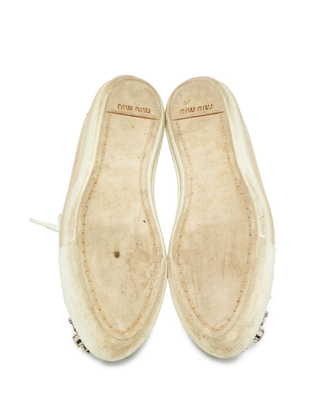 Miu Miu Pre-Owned patent-leather crystal-embellished Sneakers