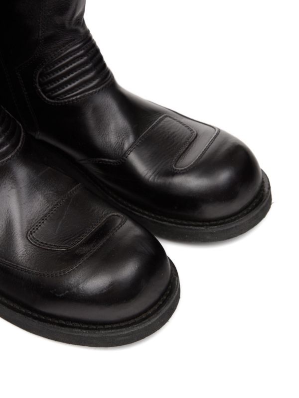 MM6 Maison Margiela レザー バイカーブーツ | ブラック | FARFETCH JP