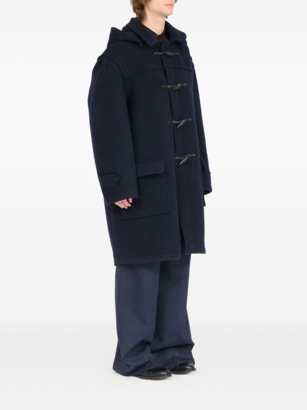 Maison Margiela Wool Duffle Coat | Blue | FARFETCH