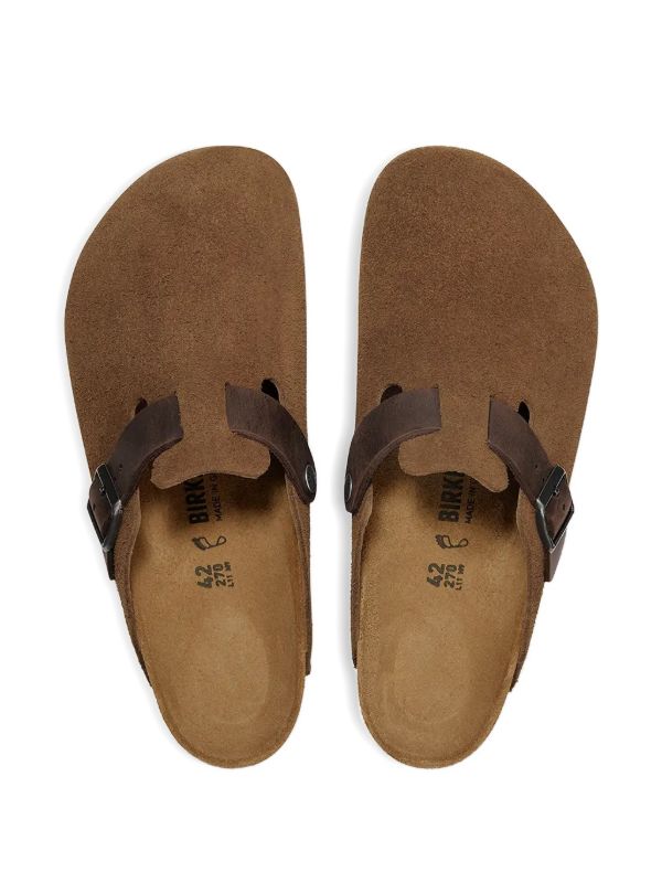 Birkenstock スエード クロッグサンダル | ブラウン | FARFETCH JP