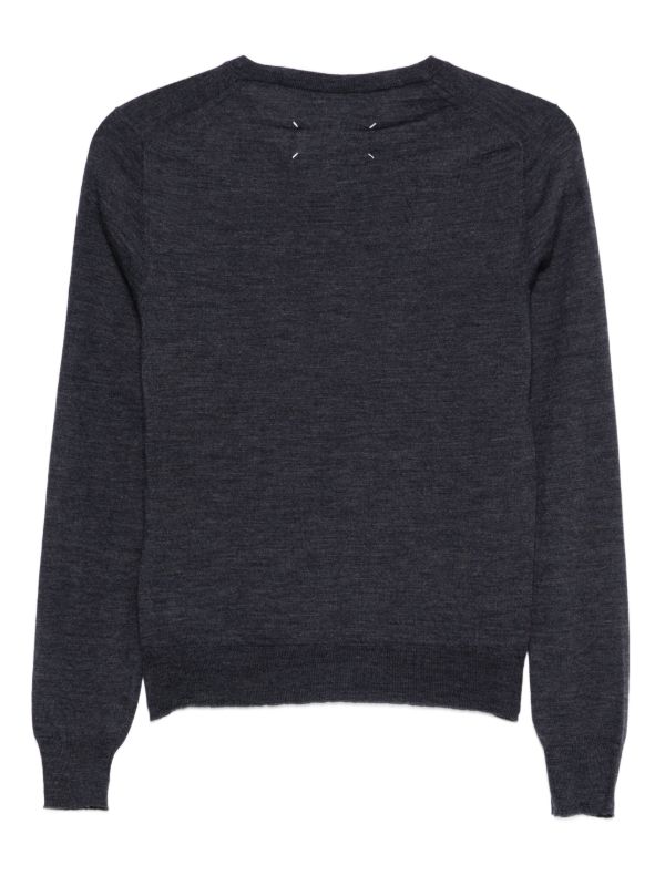 Maison Margiela Vネック セーター | ブルー | FARFETCH JP