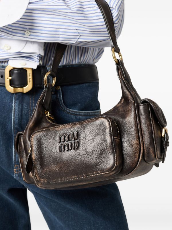 Miu Miu ポケット ショルダーバッグ | ブラウン | FARFETCH JP