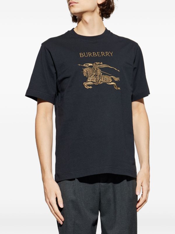 Burberry logo-embroidered T-shirt | Black | FARFETCH