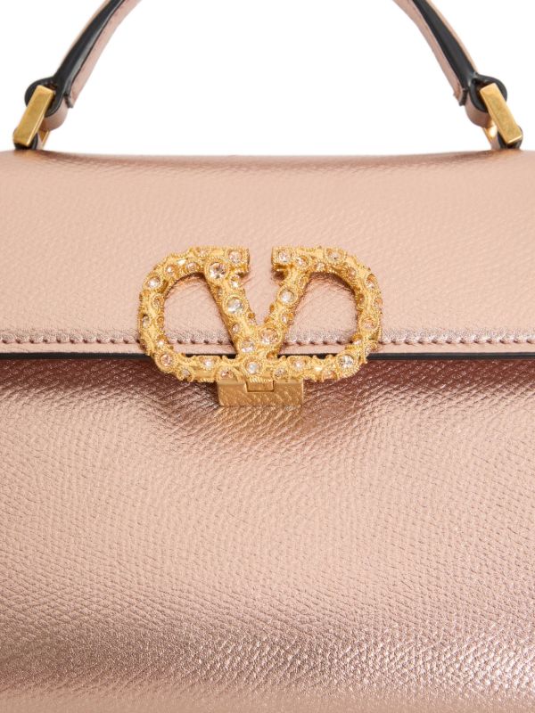 Valentino Garavani Vスリング レザーハンドバッグ ミニ | ピンク