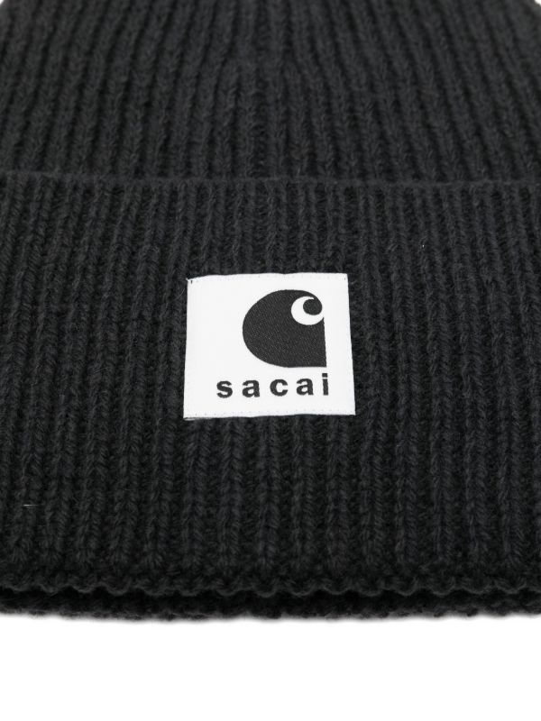 Sacai x Carhartt WIP Ribbed Beanie | Black | FARFETCH