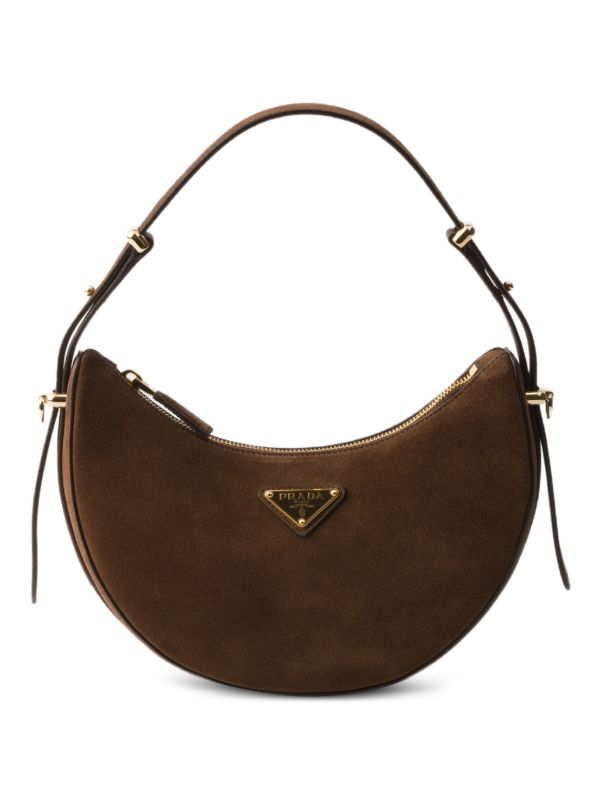 Prada アーケ スエード ショルダーバッグ ミニ | ブラウン | FARFETCH JP