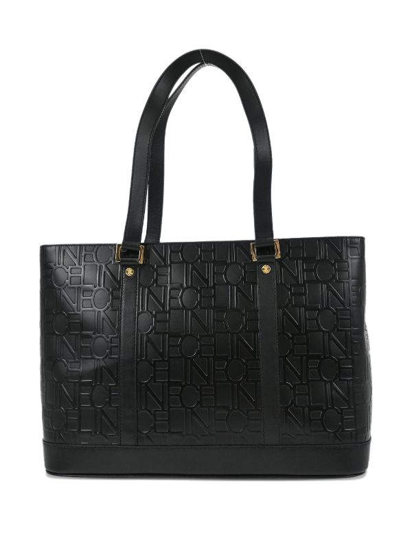 Celine Pre-Owned 1990-2000s エンボスレザーハンドバッグ | ブラック