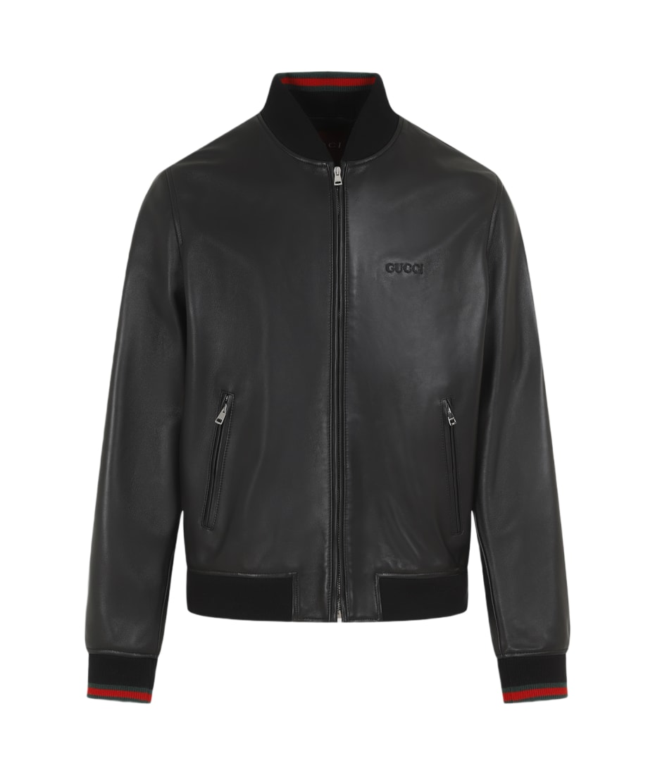 Gucci Leather Bomber Jacket | italist