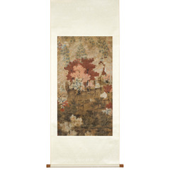 經典畫軸】五代・丹楓呦鹿｜手工掛軸臻印藝術FAB ART