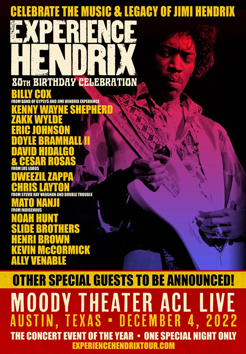 Experience Hendrix Concert Event At ACL Live December 4 Celebrates