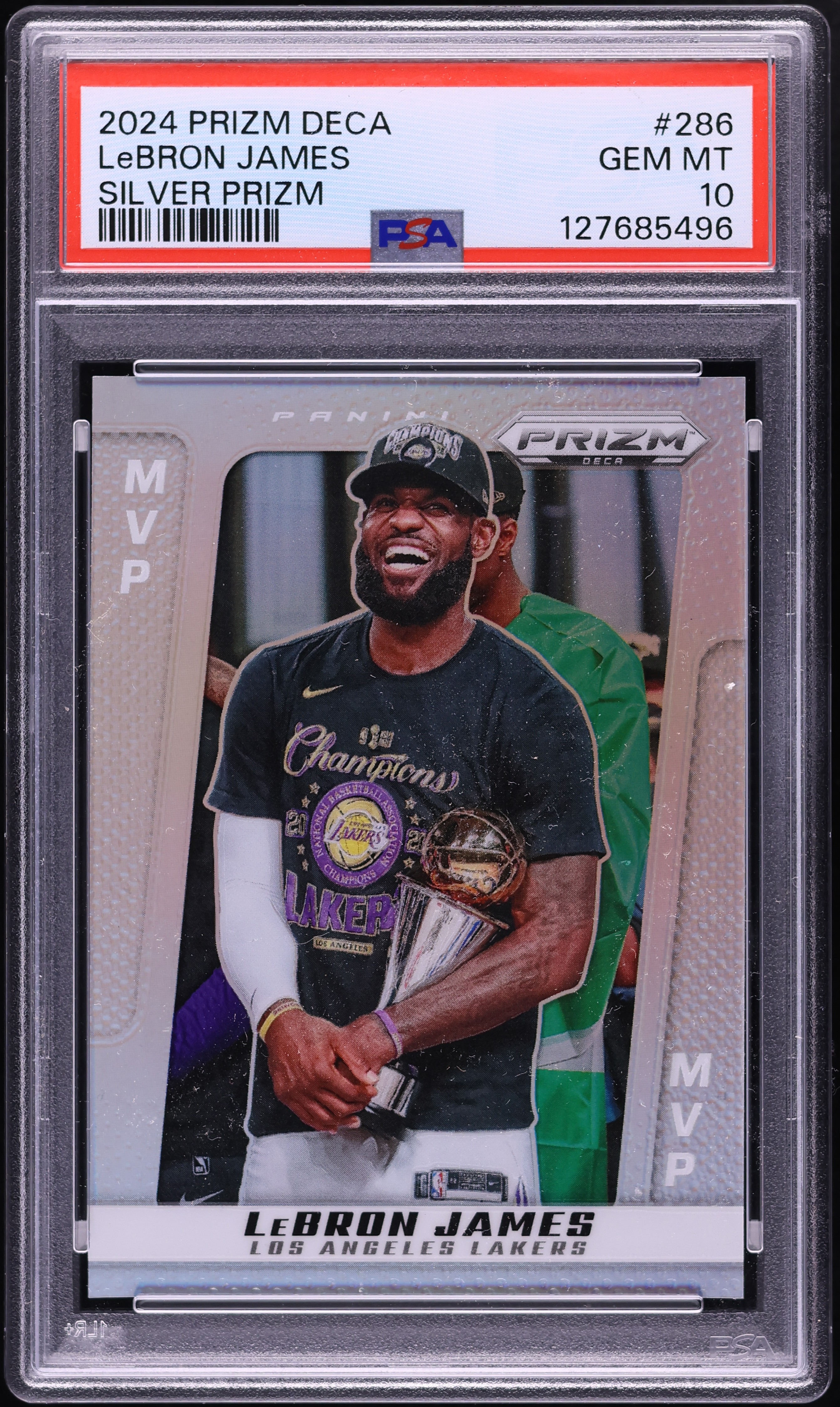 2024 Panini Prizm Deca Silver LeBron James #286 PSA 10 GEM MINT on