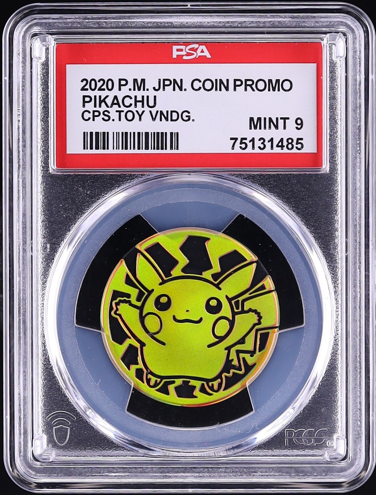 2020 Pokemon Japanese Coin Promo Toy Vending Pikachu PSA 9 MINT on